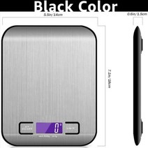 식품 제빵 계량 정밀 저울 5kg10kg 디지털 다기능 주방 규모 304 스테인레스 스틸 lcd, 5kg, 협력사, 검은 색