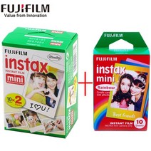 후지 필름 인스탁스 미니 필름 20 매 화이트 엣지 필름 + 10 매 인스턴트 카메라 미니 8 7s 25 50s 90SP1 용 레인보우 컬러 미니 필름