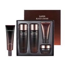 수퍼 블랙 캐비어 3종 세트 + 아이크림 30ml 미백 주름개선 고영양 탄력케어, 엔프라니 수퍼 블랙 캐비어 3종세트+아이크림30ml