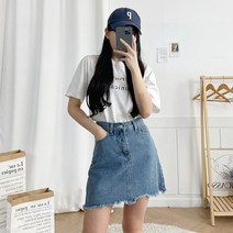 (모노레인) 컷오프 워싱 데님 미니스커트 D 26412 (D 26411 코디)