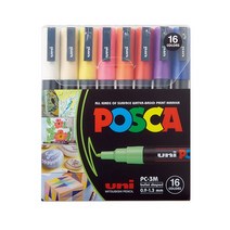 포스카 마카 펜 세트 덧칠마카 겹쳐서 쓰는 마카펜 15색 16색, 3M 16색