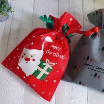 크리스마스 해피 산타 부직포백 선물 포장 주머니, 해피산타 부직포백 1P