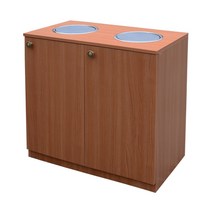 한미 목재뱅뱅이 분리수거함 체리(50L내통포함), 1개, [H4-6] 1단-400X330X690(50리터)