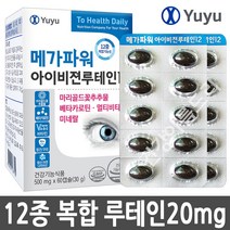 유유제약 메가파워 아이비젼 루테인 60캡슐/눈에좋은 12중 복합 온가족 눈건강 마리골드, 1개, 60캡슐