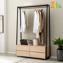 이동식행거 서랍식행거 스탠딩옷걸이 2단 1200, 빈티지