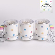 블루밍 도자기 투명 캐니스터(중)3p set