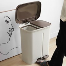 튼튼한 내통분리 분리수거함 페달휴지통 20L, 트윈사이드휴지통 20L