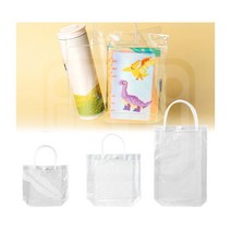 민화샵 PVC 방수 재질 투명 손가방 물놀이 가방 꾸미기 색칠놀이, 대형 24x34cm