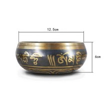 nepal handmade brass tibet buddha sound bowl 요가 명상 chanting bowl chime music therapy tibetan buddha, 12.5cm