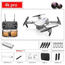 2022 새로운 E525 드론 4k HD 와이드 앵글 듀얼 카메라 1080P 와이파이 비주얼 포지셔닝 높이 Rc 따라와 Qu, 04 4K pro 1B
