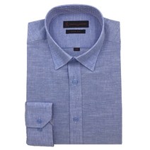 로베르따 남성용 린넨 솔리드 슬림핏 블루 긴소매 셔츠 RJ1-851-2