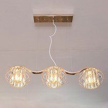 LED 인테리어 식탁등 원형 프리즘 샴페인 골드 2등 3등, 원형 프리즘 샴페인 골드 2등(등기구만)