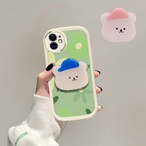 아크릴톡 스마트톡 거치대 핸드폰거치대 핸드폰 휴대폰 폰 사은품 판촉 대량구매 이지그립 에폭시 귀여운, 베어브라운