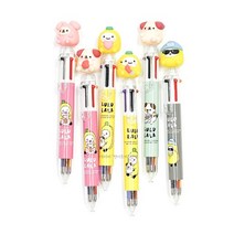 룰루랄라 귀여운 캐릭터 인형 피규어 6색 컬러 볼펜, 랜덤