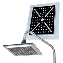 [ILLU]해바라기대헤드 사각블랙 샤워기 입식 대샤워 폭포수 가정용 튼튼한 고급_hAeEA, ff본상품ff