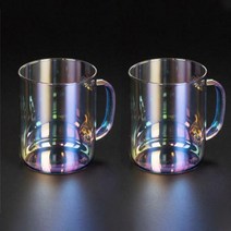 오로라내열머그 300ml 2P세트 물잔 아메리카노 냉커피잔 유리컵 감성 가벼운머그컵 집들이선물, 단품