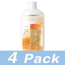 Eveline Cosmetics 아르간 오일 마카다미아 밤 로션 Argan Oil Lait Corporel 350Ml 4개
