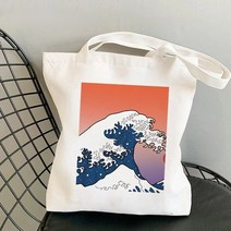 캐리어밀리터리군용더블백대용량 가방백팩 일본 웨이브 재미 인쇄 캐주얼 대용량 캔버스 가방 여성 숄더
