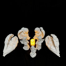 빈티지 인테리어소품 아기천사 천사 미니 석고상 인형 앤틱 엔틱 소품 오브제 석고 인형 조각상, 자고있는 천사 (우)