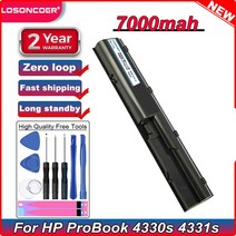 업그레이드 보조 PR06 노트북 배터리 7000mAh HP ProBook 4330s QK646AA LC32BA122 PA3533, 한개옵션0