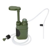 야외 물 필터 짚 여과 시스템 가족 준비를위한 정수기 캠핑 장비, ArmyGreen