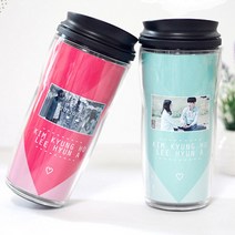 심플 메세지 사진 포토 커플텀블러 선물포장, 스테인리스[ 420ml](+8000)