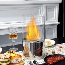 (국내배송) 에탄올 난로 JHY design 원형 실버 가정용 불멍 바이오 알콜 유리 벽난로 불꽃 멍때리기 감성 캠핑 손담비 경수진, 실버-소형 난로