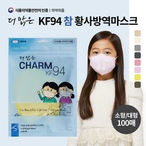 더맑은 참 황사 방역 KF94 새부리형 마스크 소형 어린이용 / 대형 성인용 100매, 더맑은 참 대형, 옐로우(light Yellow)