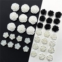 (5pcs)진주장미꽃플라워 탑꾸 포카포꾸악세사리재료, 5개입, (PL06-11)홀 블랙장미