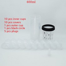 10203050pcs 대량 판매 스프레이 건 페인트 탱크 총 믹싱 컵 165400600ml 일회용 측정 유형 HO 퀵컵, 400ml 10pcs