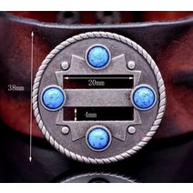 서양 카우보이 말 안장 압정 헤드 스톨 가죽 크래프트 벨트 슬롯 콘초 패션 터키석 구슬 1-1/2 인치 10X, 07 Blue