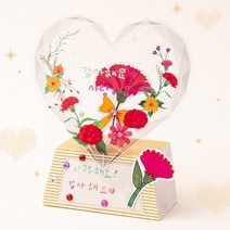 바보사랑 카네이션 투명하트 감사패.미술샘, 합포장
