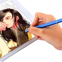 액정기스방지 미세팁 컬리 터치펜 태블릿펜 스마트펜, 터키블루