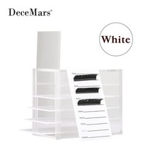 핸드자키 수동자키 전동자키 DeceMars 인조 속눈썹 보관함 5 겹 아크릴 팔레트 홀더 레드블루화이트, 01 White