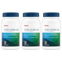 GNC 코드 리버 오일 대구간유 90정 3병 Cod Liver Oil