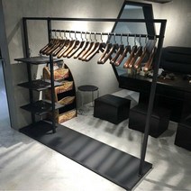 옷가게 매장용 행거 철제 디스플레이 선반 진열대, 흰색 2m 길이