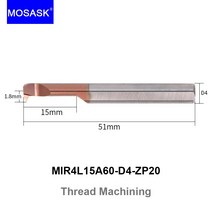 두께측정기 MOSASK 1PC MTR MGR lr 보링 프로파일 스레딩 그루브 CNC 솔리드 카바이드 내부 터닝 정밀 홀 가공 밀링 공구, 40 MIR4L15A60-D4-ZP20, 40 MIR4L15A60-D4-ZP20
