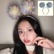 파티아일랜드 생일파티 폭죽머리띠, 화이트, 2개
