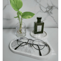 마블트레이 세트 / 악세사리 캔들 트레이 / 핸드메이드 레진 인테리어 소품 / 집들이선물, 타원형