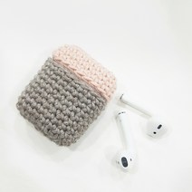 [아이엠니터 패키지] 투톤 에어팟 케이스 diy kit / 뜨개패키지 코바늘도안 에어팟워머 핸드메이드 니트, 15 카키
