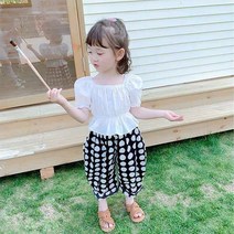 써클프릴 블라우스 도트팬츠셋 아동복 아동상하복 여자아동복 여아상하복 여아옷 여아의류 아동옷 아동의류 키즈상하복 유아동복 유아상하복 여름옷