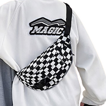 수빈몰 체크 남녀공용 캐주얼 크로스 슬링백