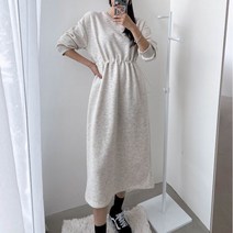 [ SALE ] 안클로젯 ﻿﻿ 가볍고 따뜻한 기모쭈리 빅사이즈 맨투맨 스트링 롱원피스 홈웨어 77가능