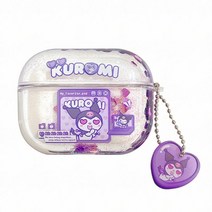 Kawaii Kuromi 만화 Sanrio 퀵 샌드 스팽글 시리즈 에어팟 케이스 Stars Kirby 애니메이션 블루투스 이어폰 소녀 선물, 05 5
