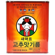 업소용 식당 식자재 재료 새댁표 고추맛기름 3.4L, 1