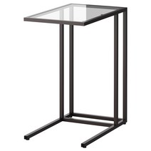VITTSJO 빗셰 노트북스탠드 유리 35x65 cm, 블랙브라운