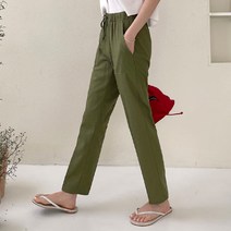 바잉몰 [빅사이즈~2XL] 여성 여름안에서 포켓 밴딩 팬츠