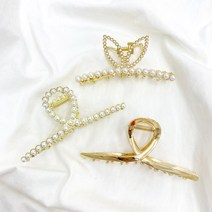 [3종 세트] 20 골드 라인 진주 집게핀