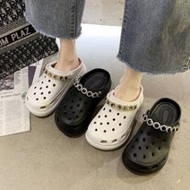 슈즈몽몽 여성 사무실 통굽 키높이 펀칭 슬리퍼