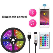 130M LED 스트립 조명 RGB USB 유연한 램프 테이프 다이오드 케이블 블루투스 제어 DC 5 V 데스크 스크린 TV 배경 조명, [03] USB 24K bluetooth, [01] 1m